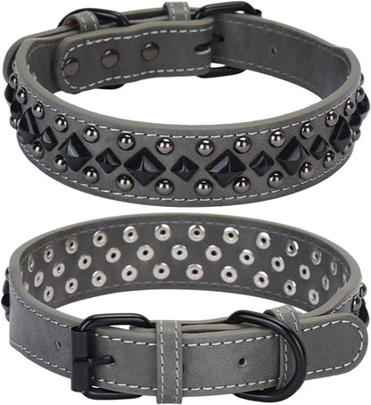 Neck Protective Leather Dog Collar